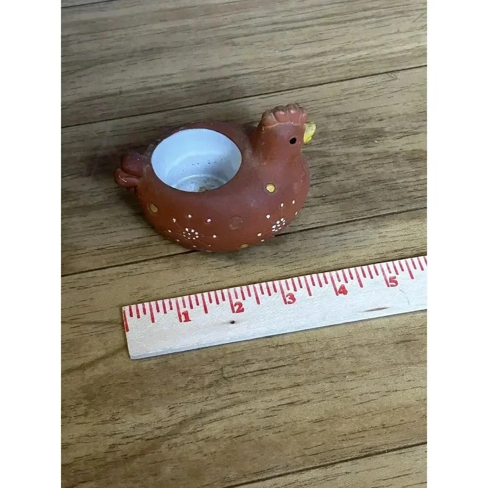 Holt Howard Chicken Tea Light Candle Holder Terra Cotta Hen Vintage